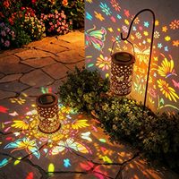 TSINYE Bunte Schmetterling Solarbetriebene Wasserdichte Metall-Hänge-LED-Laternen IP-Zertifizierte Outdoor-Gartendekoration Metall-Kunst Solar