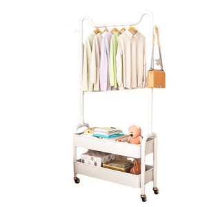 Porte-vêtements sur pied Yuuyo avec étagères, organisateur de vêtements portable pour chambre à coucher, dortoir, usage étudiant - Product Image 5