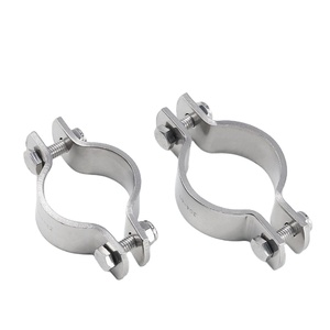 304 Stainless Steel Double Bolt Half Wrap Pipe <b>Clamp</b> Multi Size Water Oil Tube Fix Holder Anti-Corrosion Pipe Support <b>Clamp</b> - Product Image 4
