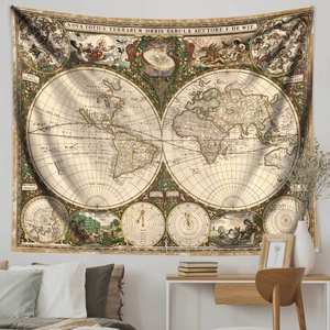 Vintage couleur magique académie nautique trésor <span class=keywords><strong>carte</strong></span> fond tissu tissé tapisserie pour salon chevet ou location maison décor - Product Image 6