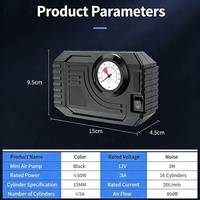 Nouveau compresseur d'air portable 12V filaire pour voiture avec manomètre numérique, moniteur de pression des pneus, arrêt automatique, ABS d'urgence