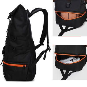 Custom Trending Fashion Logo Travel Rolltop <b>Backpack</b> Waterproof Gym Sport Basketball <b>Black</b> <b>Backpack</b> for Men Wome - Product Image 2