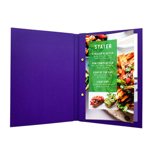 Fournisseur professionnel de menus en cuir violets, menus de boissons avec reliure à vis, couverture de menu de restaurant - Product Image 2