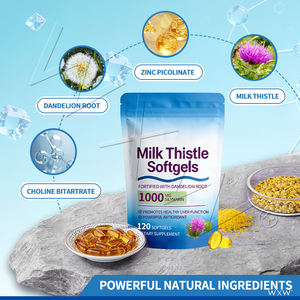 Gélules de chardon-Marie 120 gélules, 1000 mg par portion, soutient la détoxification naturelle, la réparation des cellules hépatiques - Product Image 3