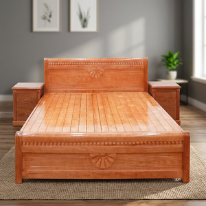 Base de Cama de Plataforma de Madera de Roble Ruso Sólido con Diseño Europeo Moderno y Almacenamiento, Tamaños Queen y King para Uso en Dormitorios de Hogares y Hoteles - Product Image 3