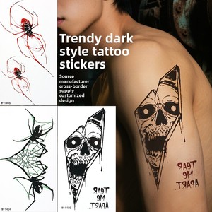 Tatouages temporaires toile d'araignée pour Halloween, maquillage de visage pour Halloween, faux tatouages réalistes 3D toile d'araignée pour enfants et adultes - Product Image 1
