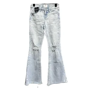 Trending lápiz rasgado estirable corte recto jeans chaqueta pantalones cortos mujeres High Street sexy personalizado holgado