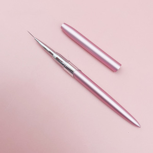 Ensemble de 12 pinceaux à ongles en gel acrylique avec logo personnalisé, manche en métal rose doré, double design français, poils synthétiques - Product Image 4