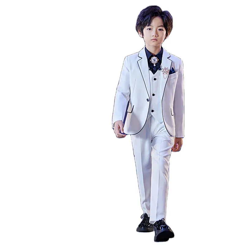 Jungen Tailcoat kleiner Anzug für Party Blumen junge Hochzeits kleid Kinder Show Klavier Performance Anzug Britischer Anzug für 6 Stück