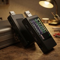 Comprobador USB, Voltímetro, Amperímetro TIPO-C, Detección de Carga Rápida, Disparador de Capacidad, Ondulación, Carcasa de Plástico CNC, Monofásico, Temperatura