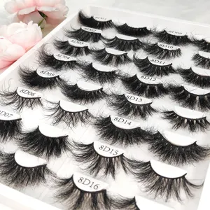 Private Label Mink Eyelashes Wholesale 5d 25mm Mink Lashes Strips Real 25mm Mink Eyelashes Private Label 8d 25mm Mink Eyelash 5d