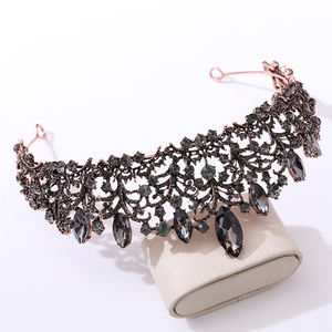 Amazons – accessoires de cheveux de mariage, couronne de luxe exquise faite à la main en alliage de cristal, coiffure - Product Image 4