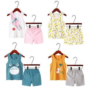 Umum Dasar Grosir Bayi Anak Piyama Tanpa Lengan Rompi Set Anak Laki-laki Pakaian Tidur Setelan Kartun Totoro Piyama Pakaian Anak-anak