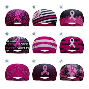 कस्टम गुलाबी रिबन स्तन कैंसर जागरूकता खेल फुटबॉल हेडबैंड महिला योग चल रही जिम स्ट्रेची हेयरबैंड को चलाने वाली महिला योग - Product Image 5