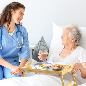 Foldable <b>bedside</b> <b>table</b>, portable food <b>table</b>, bamboo multi-functional dining <b>table</b> and storage unit. - Product Image 2