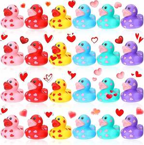 Customizable Pictures Rubber Valentine's Day Duck <b>Pink</b> Heart Squeeze-Sounding Dabbling Toy for Babies 0-24 Months Party <b>Gift</b> - Product Image 2