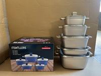 Meilleures Ventes : Set de Batterie de Cuisine 10 Pièces en Granite Antiadhésif au Design Moderne – Approvisionnement Direct Usine, Prêt à Expédier