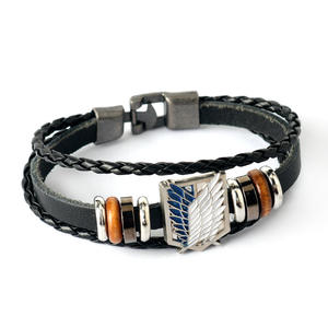 Accessoires Anime - Bracelet multi-couches en cuir tressé vintage avec hologramme, motif Pirate <span class=keywords><strong>King</strong></span> Attack Giant - Product Image 5