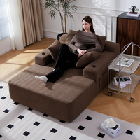 Canapé-lit simple moderne sur mesure en tissu pour salon - Pouf compressé sous vide