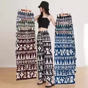 กางเกงขาบานของผู้หญิงเสื้อผ้าใส่ในบ้านกางเกงลำลองคอลเลคชั่นฤดูร้อนแบบใหม่สำหรับ EHK0104 - Product Image 1