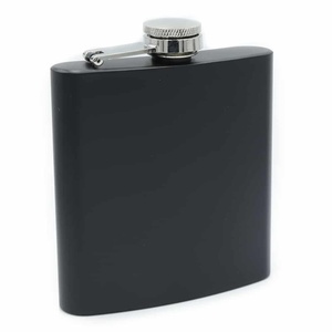 Cadeaux de mariage : Flasque à vin en acier inoxydable noir mat de 6 oz pour hommes, pour liqueur et <span class=keywords><strong>whisky</strong></span> - Product Image 4