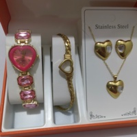 Ensemble de 5 montres analogiques à quartz pour femmes, bracelet en acier inoxydable, ensemble de bijoux (sans boîte)