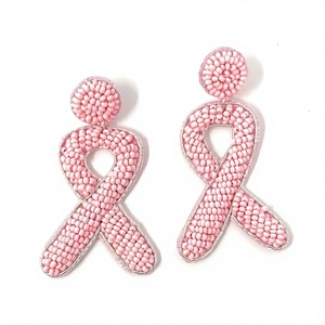Boucles d'oreilles pendantes brodées plaquées or, ornées de perles et de strass en cristal, motif végétal, faites à la main, multicolores, pour femme - Product Image 6