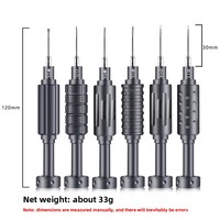 Mini tournevis magnétique ultra-résistant H007 pour réparation Android/iPhone, outil de levier en alliage avec embouts Phillips/Plat/Torx/Hexagonaux