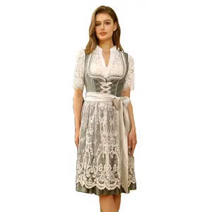 Geleneksel açık Bavarian Maxi Dirndls pürüzsüz nefes bira Fest Maxi elbise Dirndls en çok satan 2024 tasarım Dirndls