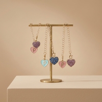 Pendentif Cœur en Cristal Clouté Personnalisable avec Logo – Prix Usine de Gros – Accessoire de Mode Décontracté