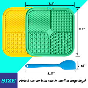 Alfombrilla de silicona para lamer para perros y gatos, 4 en 1, de grado alimenticio, comedero lento para perros con espátula y cepillo, alfombrilla para lamer para mascotas para aliviar la ansiedad - Product Image 2