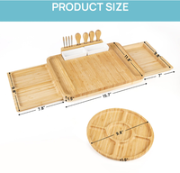Ensemble de planches à fromage en bambou et bois, planche à découper en bambou de style occidental avec couteau et fourchette en ardoise, plateau à fromage en bambou