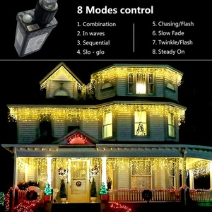 Cascade Icicle LED Lumières de <span class=keywords><strong>Noël</strong></span> IP65 <span class=keywords><strong>Guirlande</strong></span> étanche avec caractéristique décorative féerique - Product Image 2