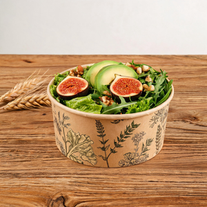 Bols à salade en papier biodégradables, écologiques, durables, de qualité alimentaire, anti-fuite et imperméables, personnalisables, 500 ml, 750 ml, 1000 ml, pour hôtel - Product Image 1