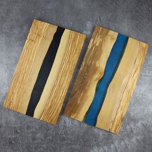 <span class=keywords><strong>Planche</strong></span> à découper en bois d'olivier naturel de maison avec résine pour collation de charcuterie - Product Image 4