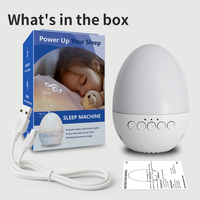 Machine d'aide au sommeil à bruit blanc rechargeable par USB avec 9 sons apaisants, son stéréo, lumière blanche chaude, matériau ABS, minuterie 30/60/90