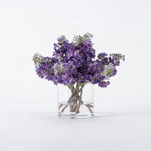 Nuevo Arreglo Floral Artificial de Flores de <span class=keywords><strong>Lila</strong></span> Realistas con Florero de Vidrio para Decoración de Mesa en Banquetes de Boda - Product Image 2