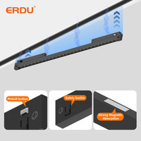 ERDU DC48V Luminaire de plafond encastré à rail magnétique en aluminium moderne LED COB Rail de piste Supermarché Éclairage de bureau