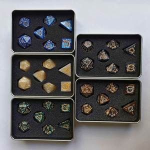 Juego de Dados DND de Lujo, Misteriosos, Hechos a Mano, Acrílicos, Electrochapados, Serigrafiados, Impresos en 3D, Grabados, 7 Piezas, Poliédricos - Product Image 2