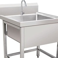 Évier de cuisine autoportant à cuve unique en acier inoxydable 201 avec revêtement autonettoyant et protection anti-éclaboussures, vente en gros