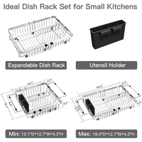 Égouttoir à vaisselle extensible en acier inoxydable pour évier, étagère de rangement et séchoir à vaisselle pour cuisine