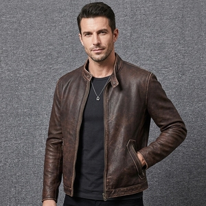 <span class=keywords><strong>Giacca</strong></span> da Moto in Vera Pelle per Uomo, 100% Pelle Bovina Autentica - Product Image 3