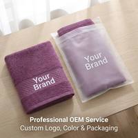 Lot de serviettes de bain en coton 100 % multicolores pour hôtel, bordure Dobby à carreaux, super douces et très absorbantes