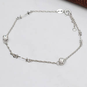 Pulsera de Plata S925 Wenchi con Diseño Circular Elegante para Mujer, Accesorio de Joyería DIY con Perlas, Componentes de Abalorios con Orificio Vacío - Product Image 2