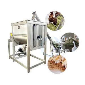 China 100 Kg Granule Mixer Cement Premix Cattle Mini Animal Feed Mill and Horizontal Feed Mixer for Sale
