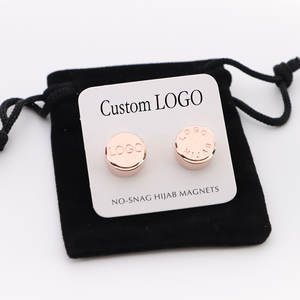 도매 LOW MOQ 슈퍼 강한 마그네틱 아니 걸림 이슬람 스카프 브로치 핀 사용자 정의 로고 히잡 로고 새겨진 자석 - Product Image 5