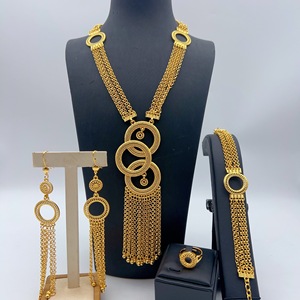 Novos acessórios de casamento femininos da Arábia Saudita e Nigéria, da marca TIANSHE, com colar e brincos longos para noivas de Dubai. - Product Image 3