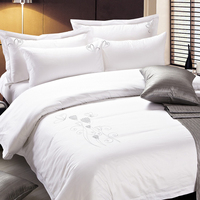 Ensembles de literie d'hôtel modernes 100% coton Draps housse et plats Couettes et drap de lit Taie d'oreiller Housse de couette