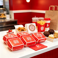 Boîte à emporter jetable en papier SP2889, emballage alimentaire personnalisé, boîtes pour ailes de poulet, boîtes à hamburgers, boîte à emporter pour la restauration rapide