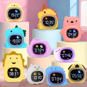 <b>Digital</b> Child Sleep Trainer with Usb Charger Modern Lcd Table Desk Dual Alarm <b>Clock</b> Home Decor Night Lamp Cute for Children - Product Image 1